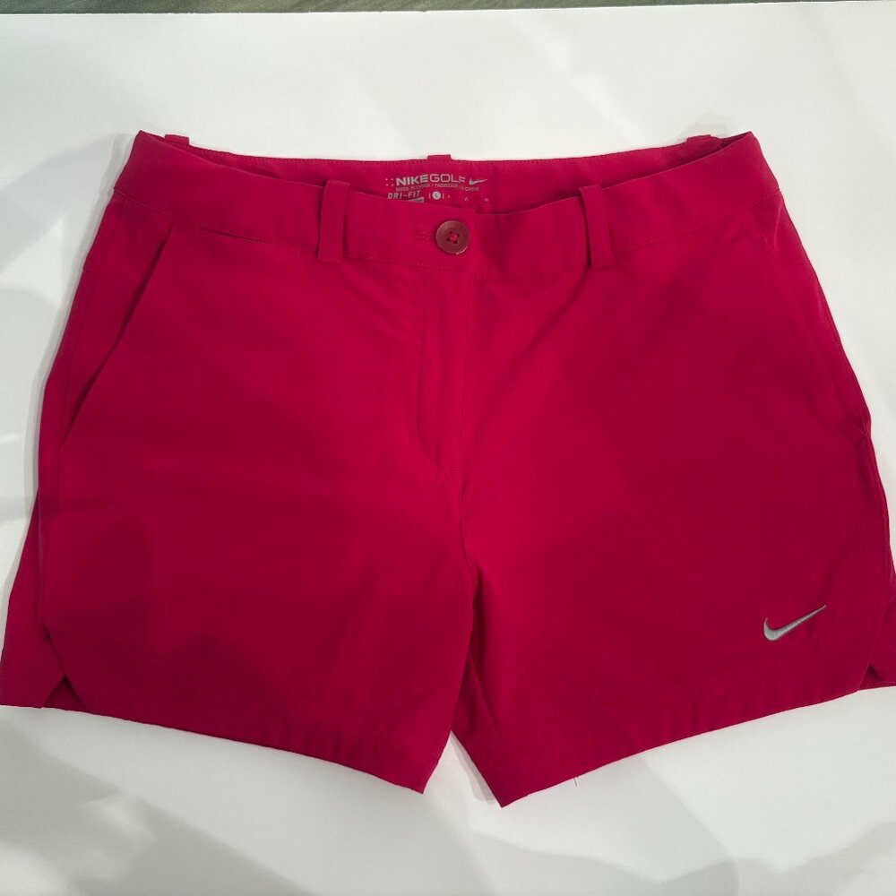 Nike Pink Golf Shorts, Size L, Dri-Fit, Adjustable waist